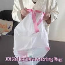 13 Gallon Ultra Strong PE Kitchen Trash Bags Unscented Garbage Can Liners White Drawstring Dustbin Poly Bag| Alibaba.com