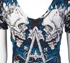 Archaic by Affliction Women's T-shirt Tall Tale Biker Tattoo | eBay