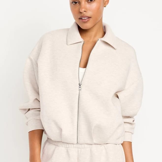 Old Navy Women's Bounce Fleece Bomber Jacket