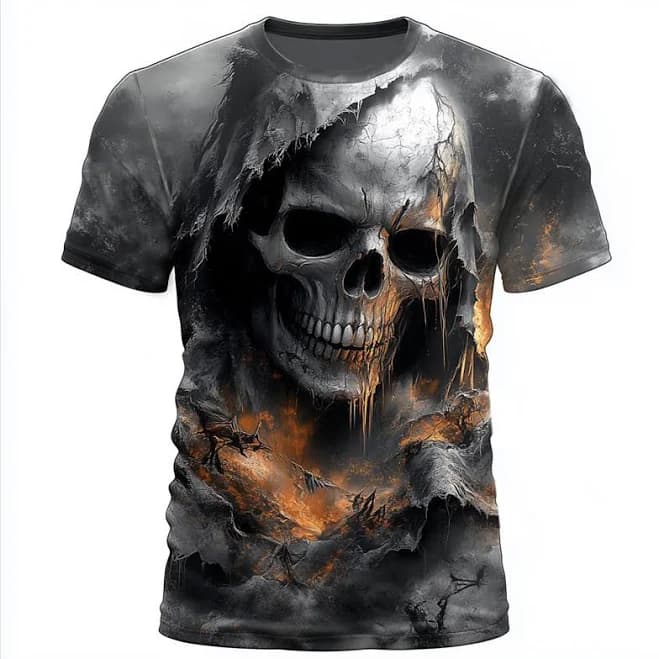Men's 3D Skull Reaper T-Shirt