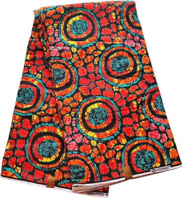 Orange and Teal African Print Ankara Fabric