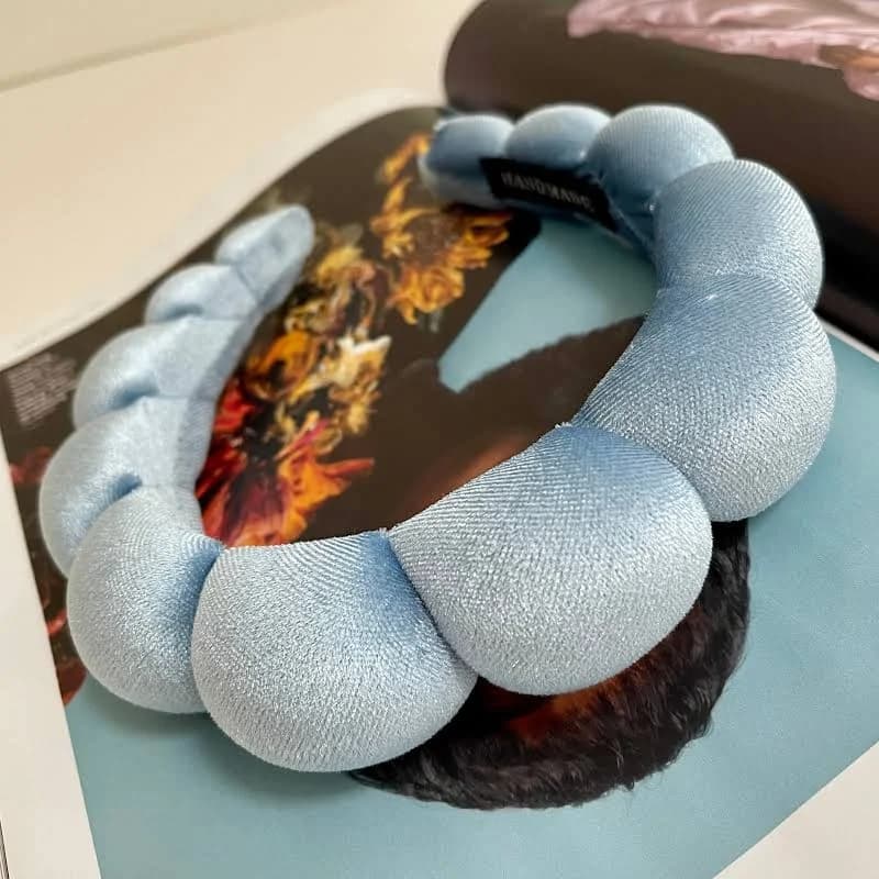 Puffy Chunky Quilted Velvet Bubble Twist Headband