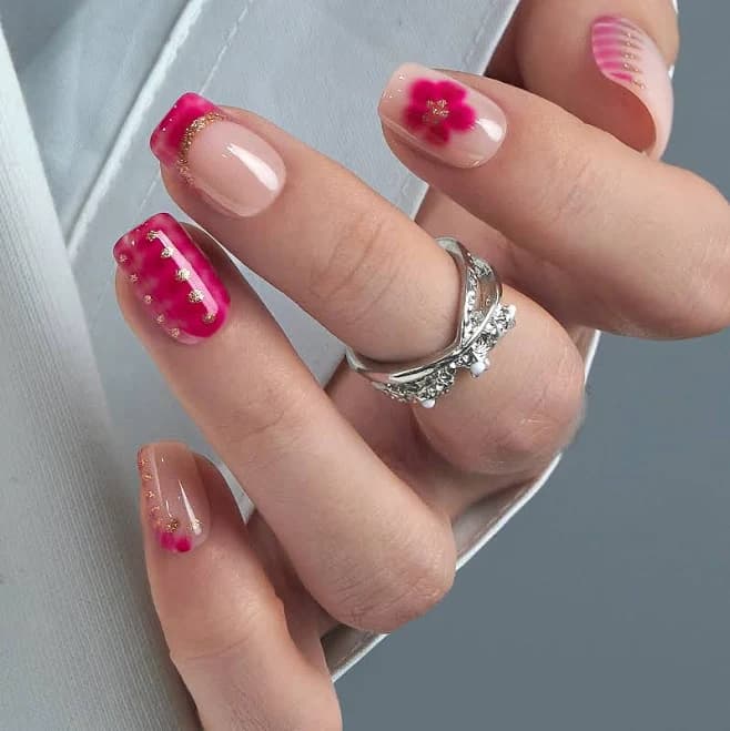 Curvlife Short Squoval Striped False Nails