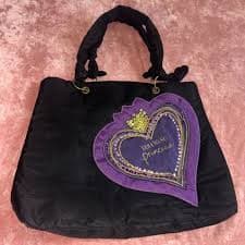 Vera Wang Princess Black and Purple Tote Bag | Mercari