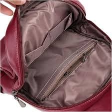 Amazon.com: ROROR Casual Double Zipper Women Backpack Large Capacity Bag For Women Leather Shoulder Bag Travel Backpack(Red) : Clothing, Shoes & Jewelry
