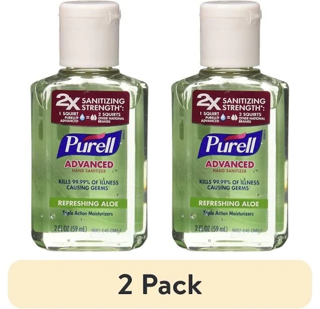 (2 pack) Purell Advanced Hand Sanitizer Gel, Refreshing Aloe, 2 fl oz