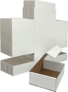 Mailer Shipping Box, 50 Pack, White, Cardboard Box for Packaging Small Business for 12.13 x 9.75 x 4 inches