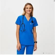 Royal Blue figs scrub top