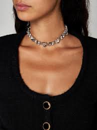 Alessandra Rich Crystal Heart Choker | italist