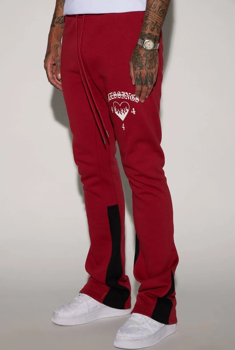 Fashion Nova Men's Blessed Love Flared Sweatpants