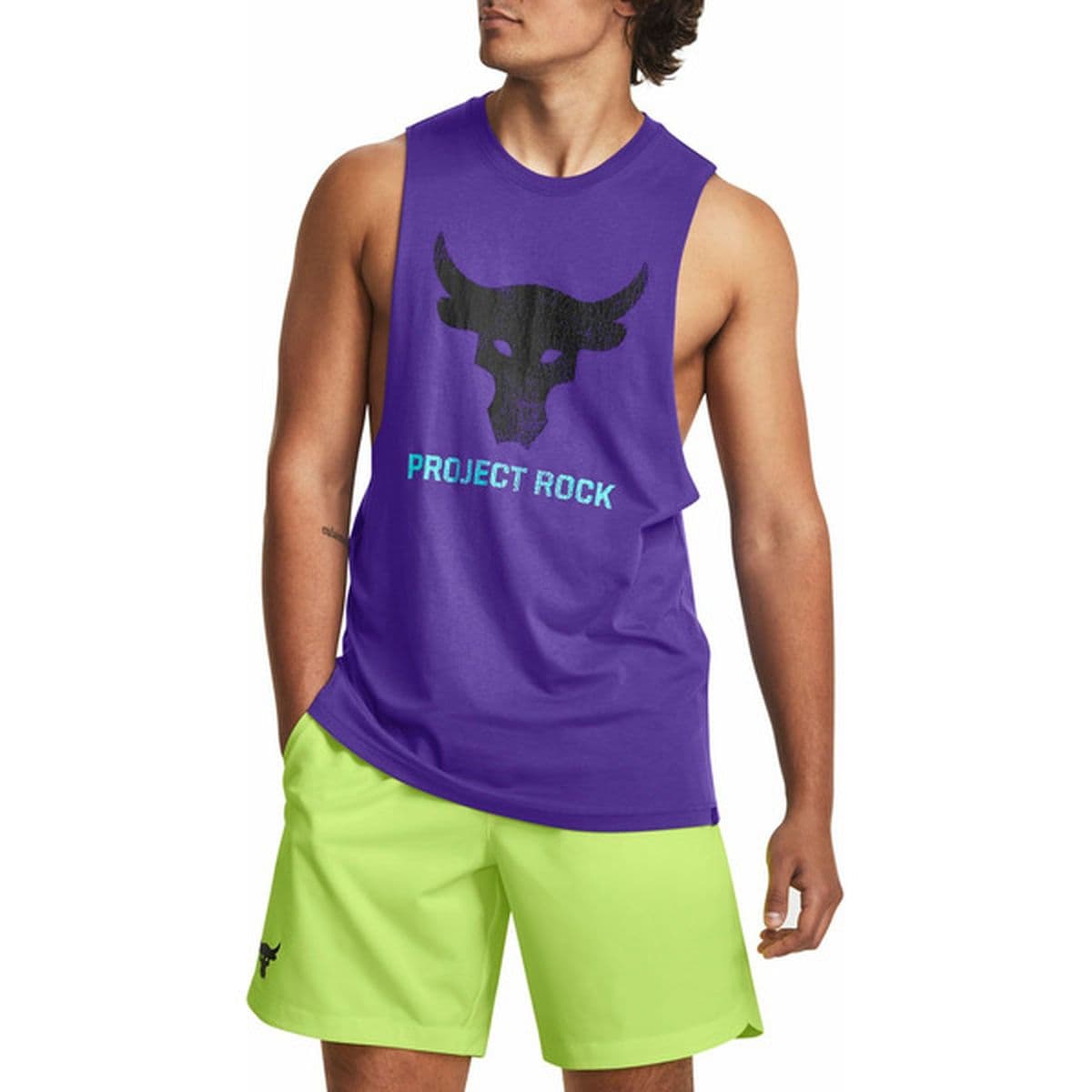 Under Armour Men's Project Rock Brahma Bull Tank Top, XL - Pluto & Black