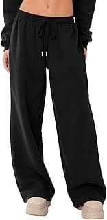 Women's Sweatpants Wide Leg Fleece Lined Sweat Pants Spring Winter Clothes 2026 Baggy Drawstring Joggers with Pockets