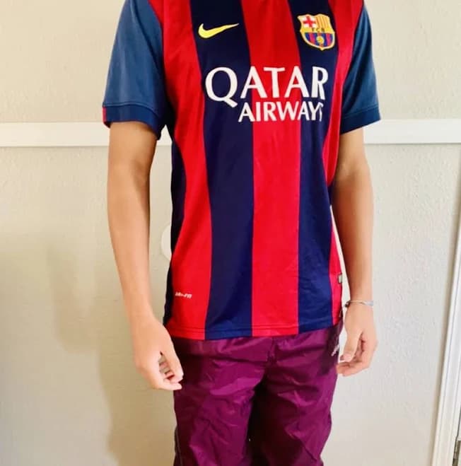 Nike Vintage Rare Soccer Athletic Shirt Jersey Red Blue Burgundy Fcb