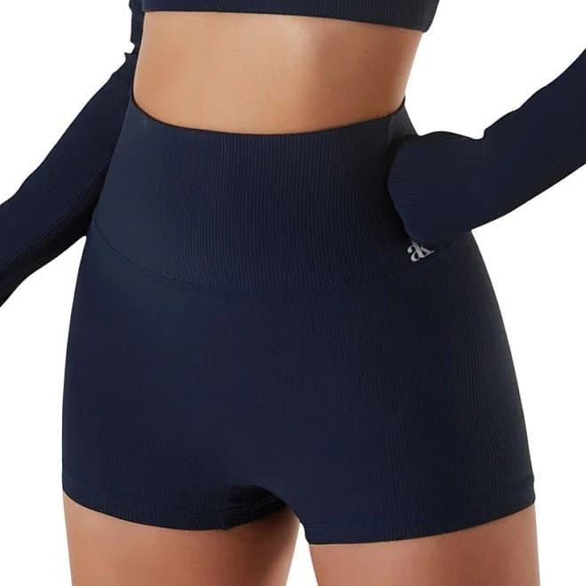 Anna-Kaci Women's High Waist Ribbed Stretch Shorts