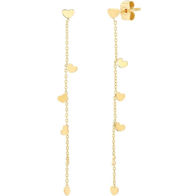 Gold Heart Charm Earrings