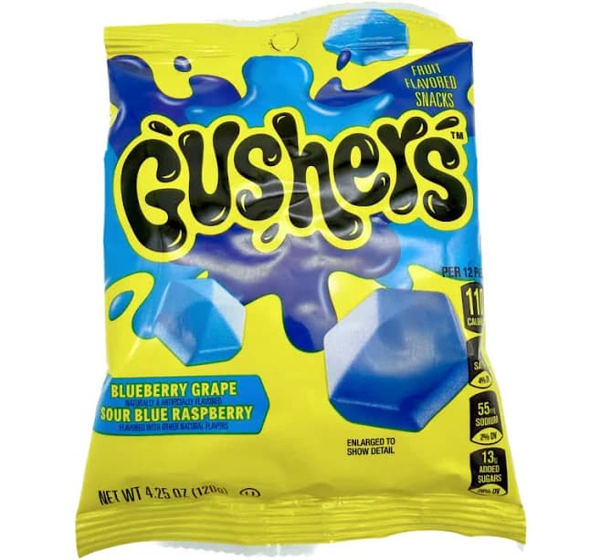 Gushers All Blue Fruit Snacks Bag