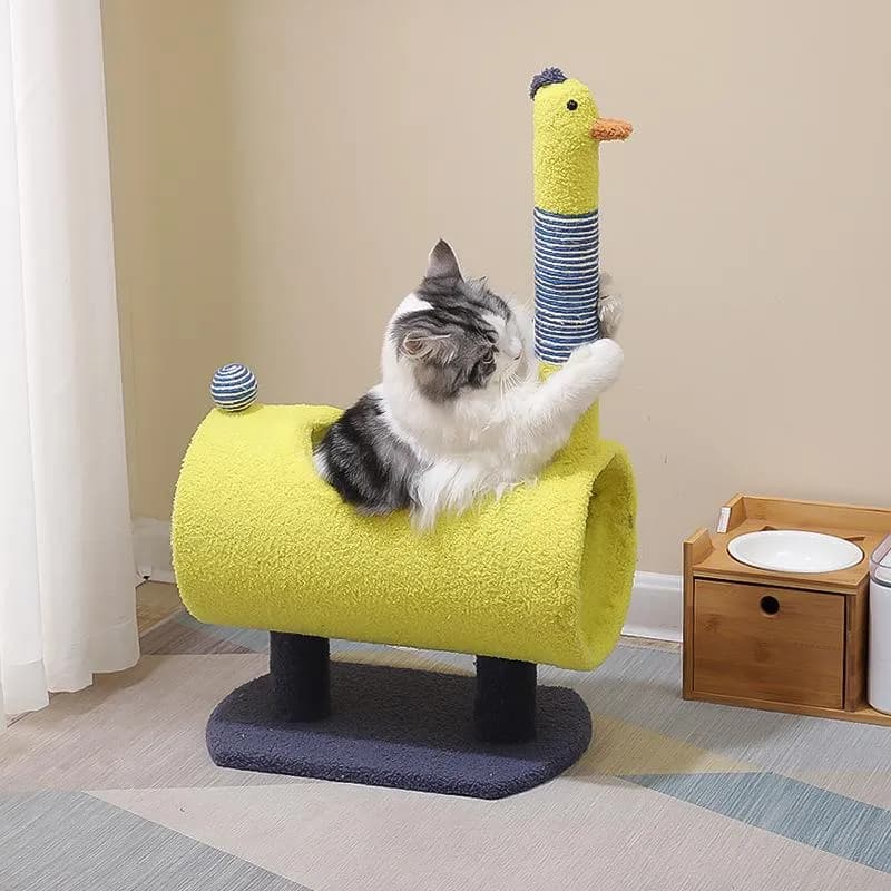 DHgate.com:Cat Scratching Post and Tree House: Cozy Climbing Fun for Cats, with Dangling Ball:Pet Supplies