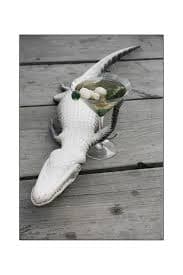 Robin Bell See Ya Later Alligator With Martini 16x20 Louisiana Photography Print - Kelly's Collectibles