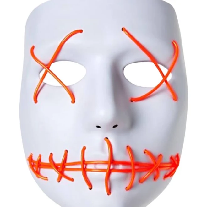 Spirit Other | White And Red El Wire Half Mask Purge Style Cosplay | Color: Orange/White | Size: Os | Cheyennewebb307's Closet