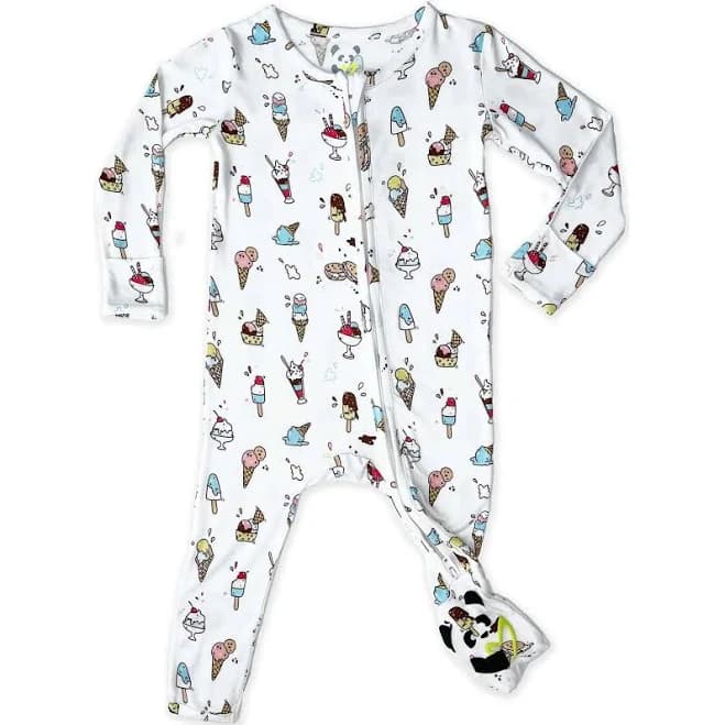 bellabu bear Baby Ice Cream Bamboo Convertible Footie