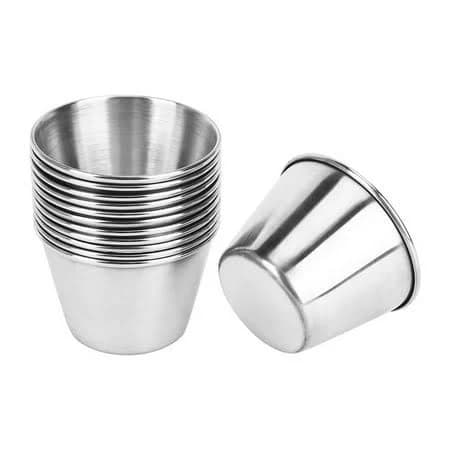 12 Pack Stainless Steel Condiment Sauce Cups
