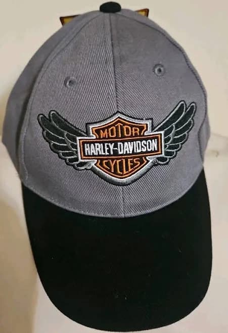 Harley Davidson Gray Black Embroidered Logo Hat - One Size
