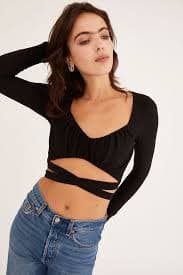 UO Kiki Cutout Wrap Top | Urban Outfitters