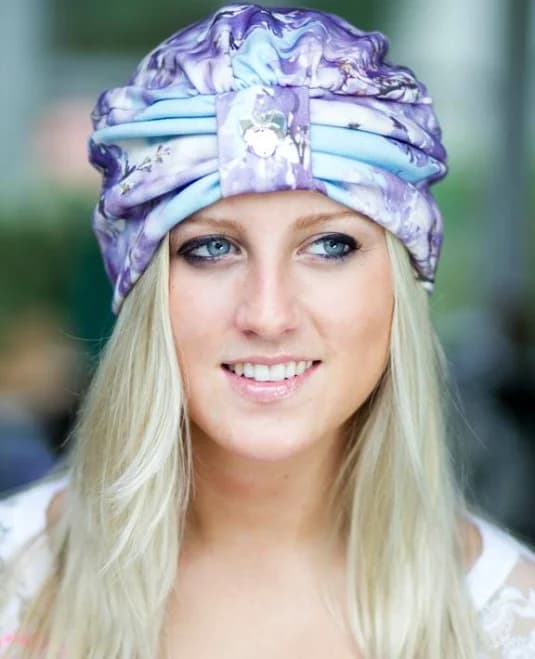 Organic Cotton Jacaranda Floral Print Turban Hat