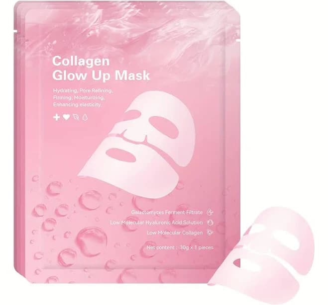 Quasi collagen face mask, Quasi collagen glow up mask, Quasi bio collagen face mask overnight, 4pcs - Collagen Mask - Hyaluronic Acid Moisturizing