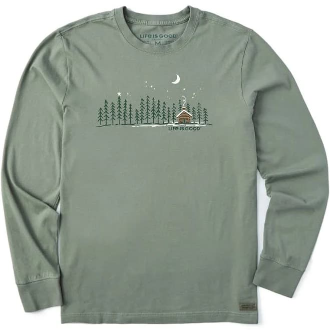Life Is Good Men's Cabin Landscape Long Sleeve T-Shirt