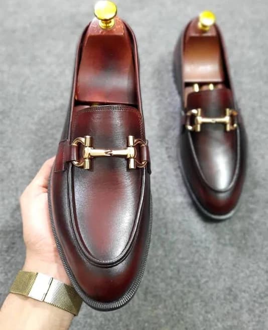 Men's Classic Horsebit Loafers with Gold Buckle