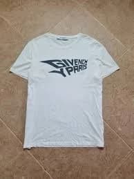 T-shirts Givenchy Paris White Tee with Black Logo Size L