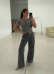All Day Suit Pants Grey | Relaxed Wide Fit | Nom Originals