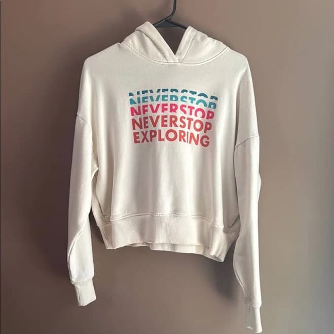 The North Face Tops | The North Face White Boxy Hoodie With Red Accents | Color: Red/White | Size: M | Love_Comfort35's Closet