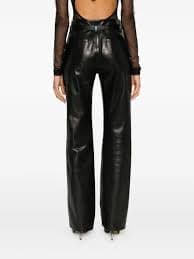 Brandon Maxwell Kaia Belted Leather Trousers | Black | FARFETCH