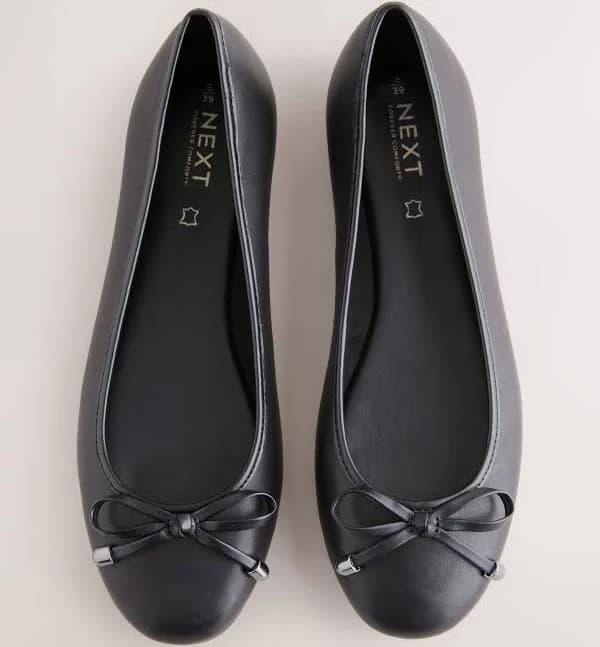 Women's Round Toe Leather Ballerina Shoes