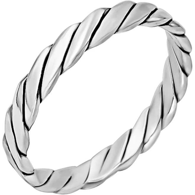 Sterling Silver Minimalist Twisted Rope Ring