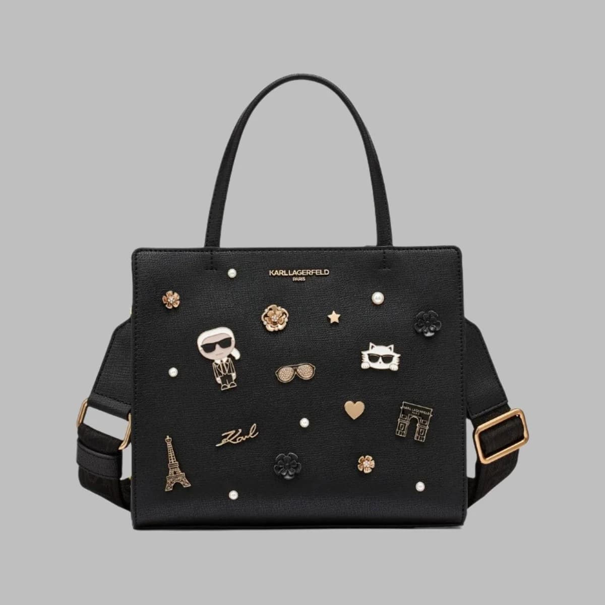 KARL LAGERFELD Paris Women's Maybelle Satchel with Pins