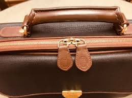 DUNHILL OF LONDON Thick Leather / Coated Canvas Briefcase / Messenger Bag | eBay