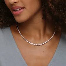 Emerald Cut Lab Diamond Tennis Necklace (5 ct. tw.) in 18K White Gold | Brilliant Earth