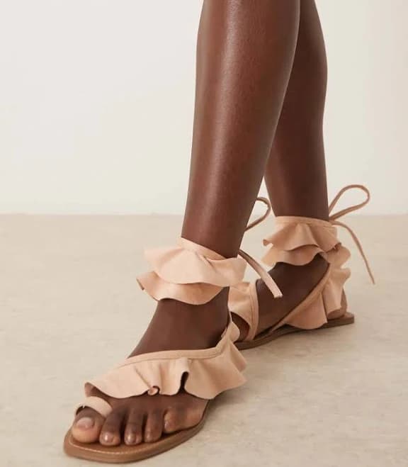 ASOS Flourish Frill Flat Sandals