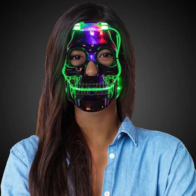 LED Light Up Skull Mask