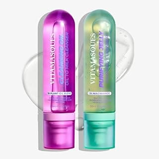 Double Cleanser Set, Purifying Jelly Foaming Face Wash and Oil to Milk Cleanser Face Wash Pack