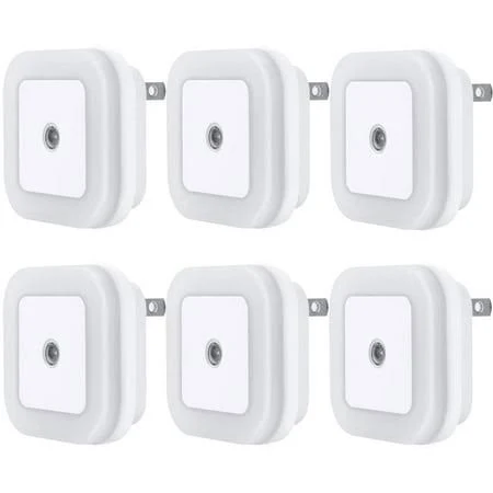 6 Pack Night Light, Night Lights Plug into Wall Night Light,Nightlight with Light Sensors, Led Night Light for Kids Adults Bathroom Stair Hallway