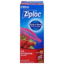 Ziploc Quart Grip 'n Seal Storage Bags 24 Count