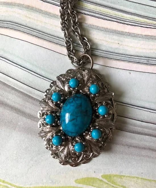 Southwest Southwestern Filigree Turquoise Necklace