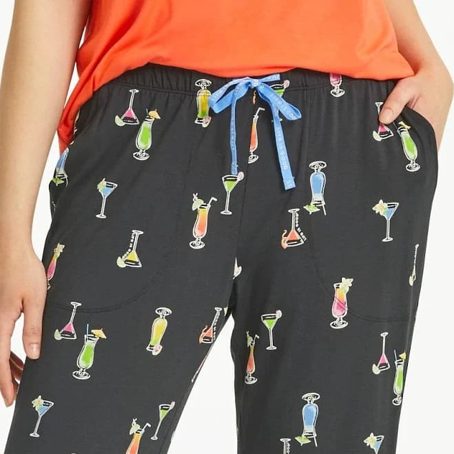 Life Is Good Women's Martini and Cocktail Pattern Lightweight Sleep Pants