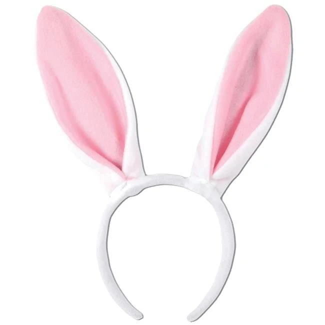 Morris Costumes Bg40760 Bunny Ears White With Pink Lining Headband