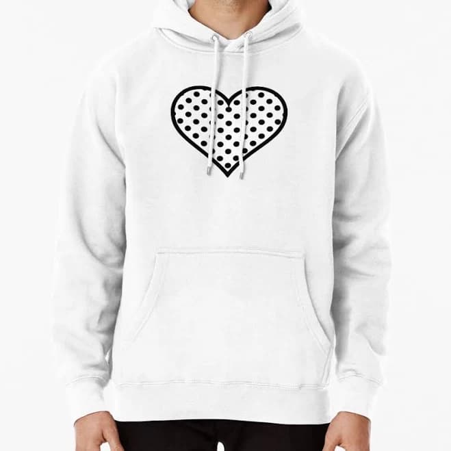 Polka Dot Heart Pullover Hoodie
