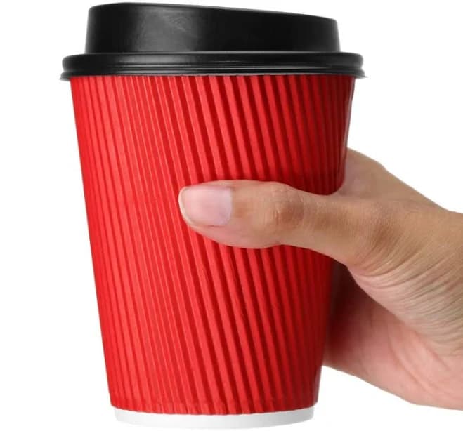 12 oz. Red Ripple Coffee Cups (500 / case)
